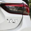 V6 Shape Car Metal Body Decorative Sticker(Silver)