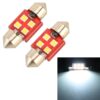 2 PCS 31mm DC12V / 1.6W / 6000K / 130LM 4LEDs SMD-3030 Car Reading Lamp