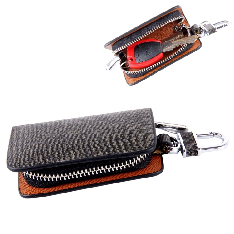 Universal Leather Knead Skin Texture Waist Hanging Zipper Wallets Key Holder Bag (No Include Key)