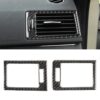 2 PCS Car Dashboard Right and Left Air Outlet Frame Carbon Fiber Decorative Sticker for Mercedes-Benz W204 2007-2013