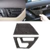 2 PCS Car Front Door Seat Adjustment Frame Carbon Fiber Decorative Sticker for Mercedes-Benz W204 2007-2013