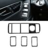 4 PCS Car Window Lift Panel Carbon Fiber Decorative Sticker for Mercedes-Benz W204 2007-2010