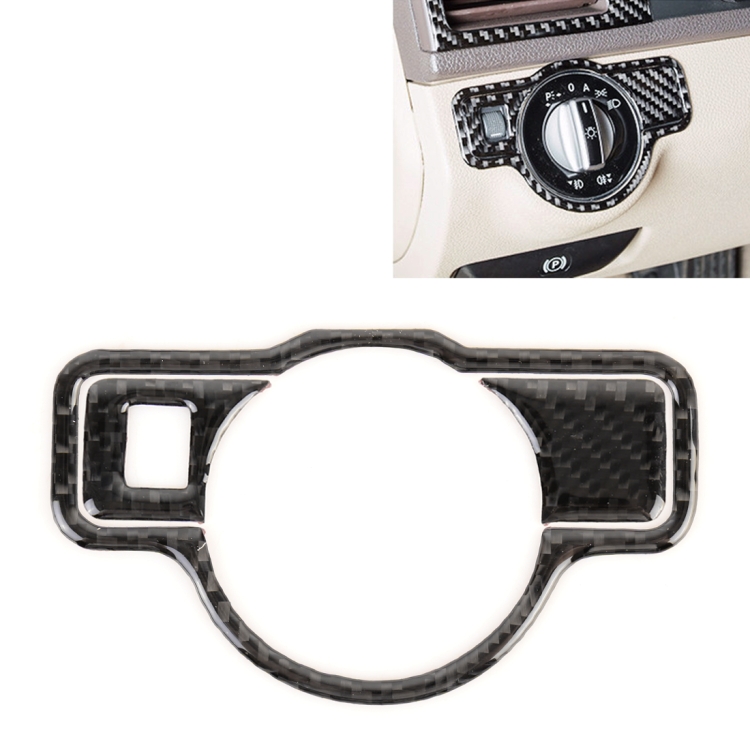3 PCS Car Headlight Switch Panel Carbon Fiber Decorative Sticker for Mercedes-Benz W204 2007-2013