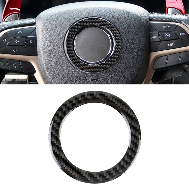 Car Steering Wheel Carbon Fiber Decorative Sticker for Jeep Grand Cherokee 2011-2018