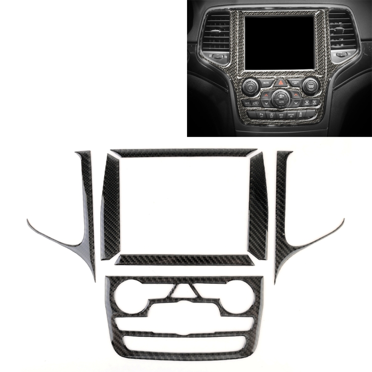Car Central Control Navigation Carbon Fiber Decorative Sticker for Jeep Grand Cherokee 2011-2017