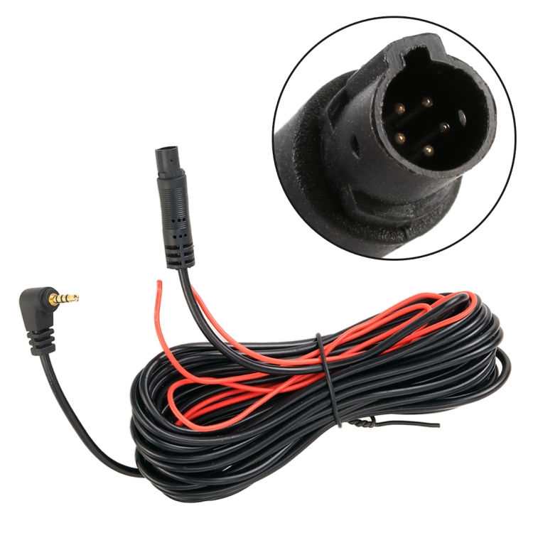 5.5m Universal Car 5P Reversing Camera Extension Cord Rearview Mirror Vehicle Traveling Data Recorder Video Conversion with Plug