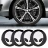 4 PCS Car-Styling Alien Pattern Metal Wheel Hub Decorative Sticker, Diameter: 5.8cm
