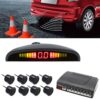 PZ-300-8 Car Parking Reversing Buzzer LED Monitor Parking Alarm Assistance System with 4*7m Front Sensors and 4*2.5m Rear Sensors