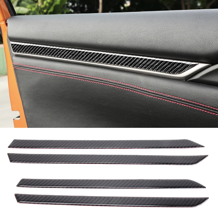 Carbon Fiber 3D Interior Door Trim Decals DIY Decorative Sticker for Honda Civic 10th Gen 2016-2019