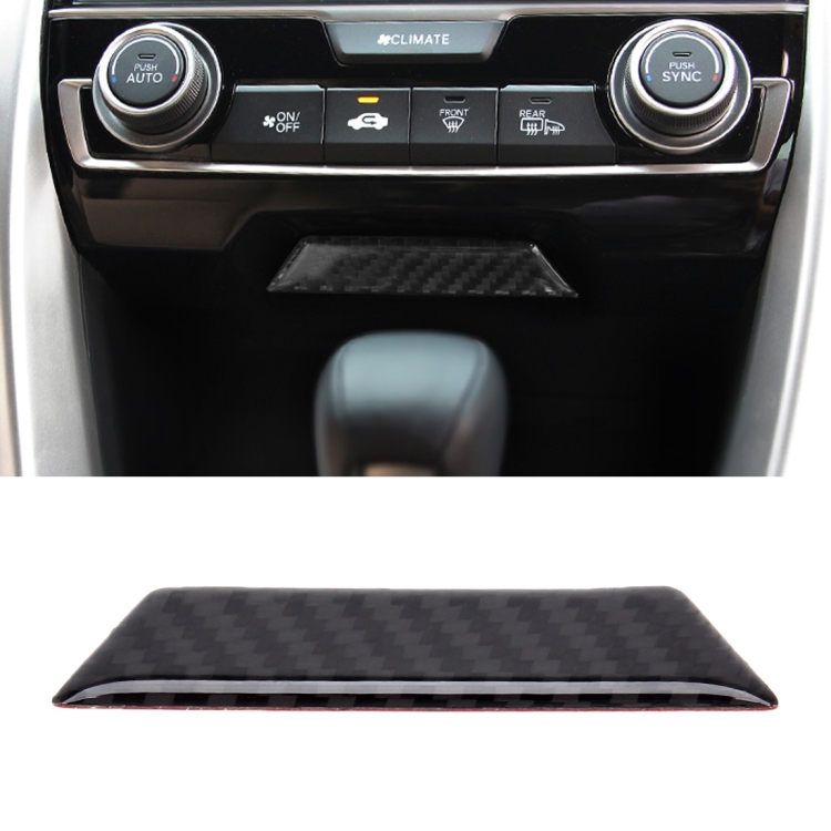 Carbon Fiber Trim Central Control Gears Shift Panel Decorative Sticker for Honda Civic 10th Gen 2016-2019