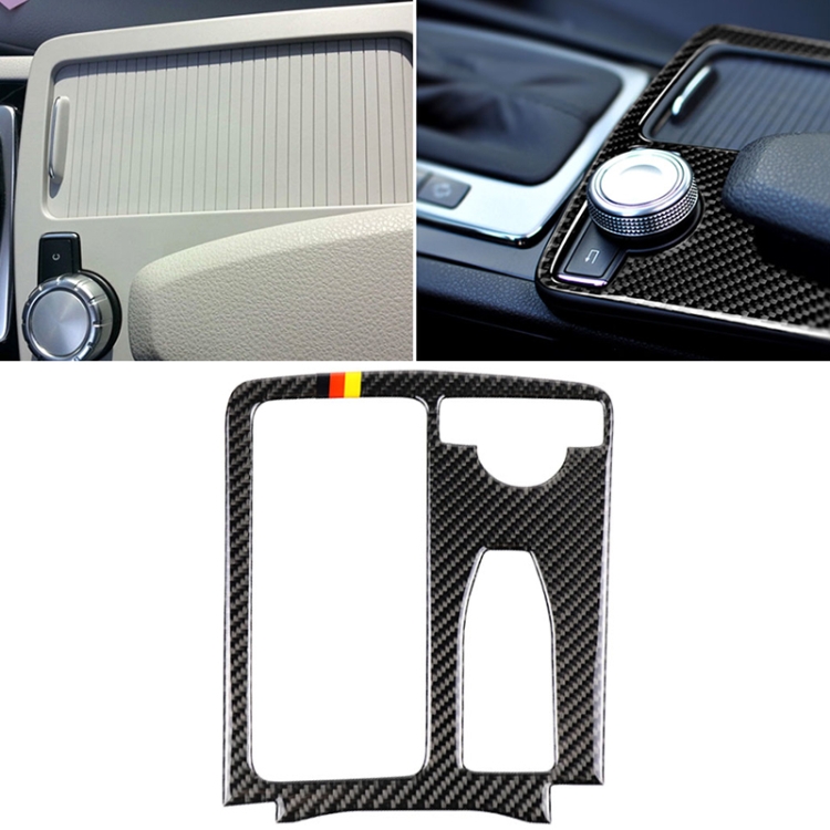Car German Flag Carbon Fiber Right Drive Gear Position Panel Decorative Sticker for Mercedes-Benz W204 2007-2013 / W212 2010-2012