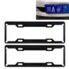 2 PCS Carbon Lead License Plate Frame Simple and Beautiful Car License Plate Frame Holder Universal License Plate Holder(Black)