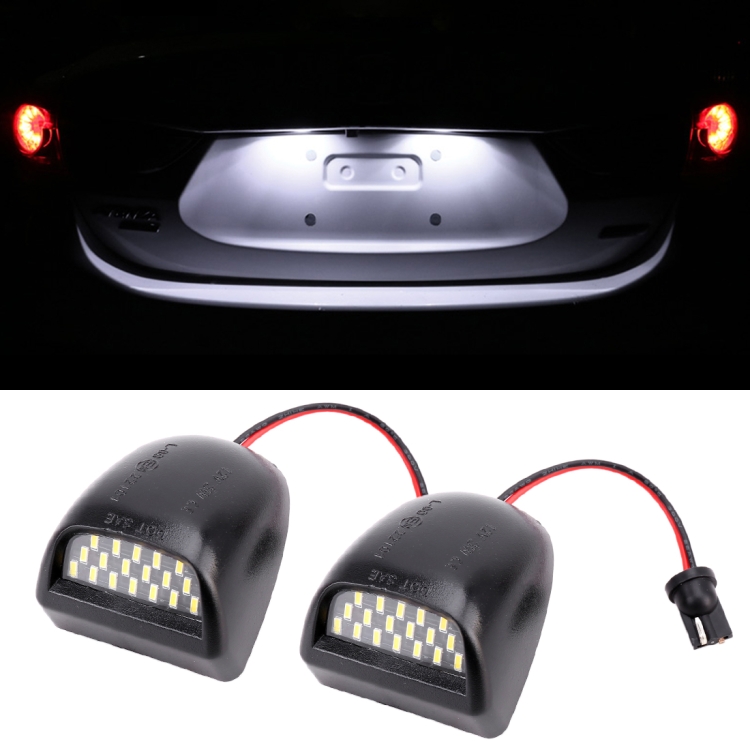 2 PCS DC 12V 3W 150LM 6000K LED License Plate Light 18LEDs SMD-4014 Bulbs Lamps for Chevrolet