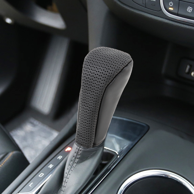 Universal Nonslip Breathable Genuine Leather Car Gear Shift Knob Cover