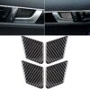 4 PCS Car Solid Color Carbon Fiber Door Inner Handle Wrist Panel Decorative Sticker for Mercedes-Benz C Class 2007-2013 / E Class 2009-2016