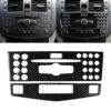 Car Carbon Fiber Center Console Panel Decorative Sticker for Mercedes-Benz W204 C Class 2007-2010