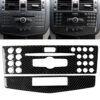 Car Carbon Fiber Center Console Panel Decorative Sticker for Mercedes-Benz W204 C Class 2007-2010