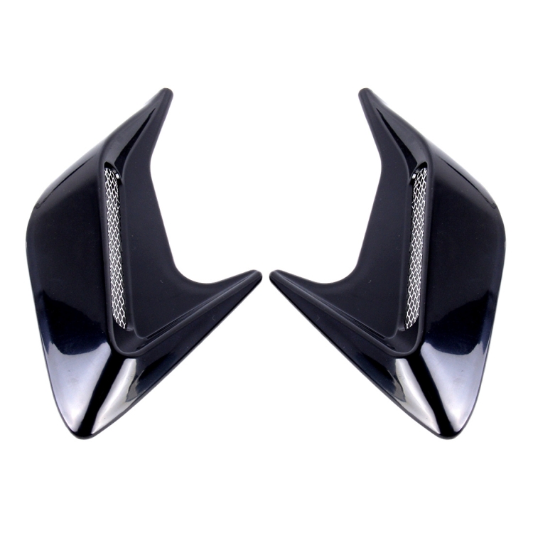 2PCS Plastic Decorative Air Flow Intake Turbo Bonnet Hood Side Vent Grille Cover With Self-adhesive Sticker