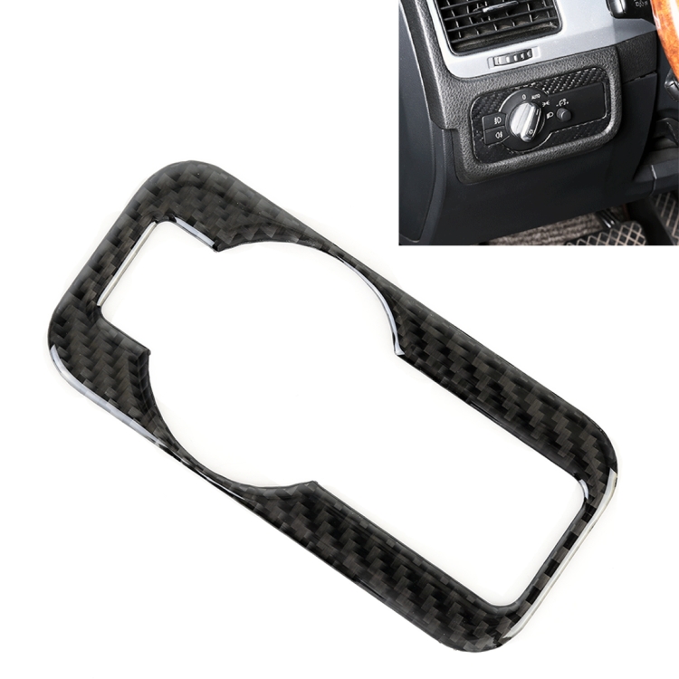 Car Carbon Fiber Headlight Panel Decorative Sticker for Volkswagen Touareg 2011-2018