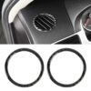 2 PCS Car Carbon Fiber Instrument Panel Air Outlet Decorative Sticker for Volkswagen Touareg 2011-2018
