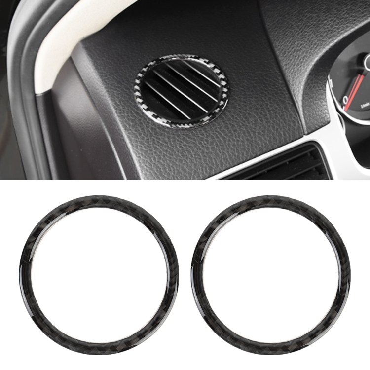 2 PCS Car Carbon Fiber Instrument Panel Air Outlet Decorative Sticker for Volkswagen Touareg 2011-2018