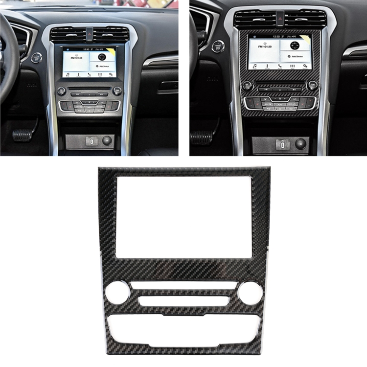 Car Carbon Fiber Central Control Panel Decorative Sticker for Ford New Mondeo 2013-2019