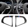 Car Tricolor Carbon Fiber Steering Wheel Button Configuration B Decorative Sticker for BMW 5 Series G30/G38 X3 G01/G08