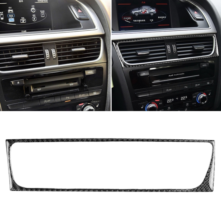 Car Carbon Fiber Air Conditioning Air Outlet Frame Decorative Sticker for Audi A4 B8 2009-2016 / A5 2008-2017 / Q5 2009-2017​, Left Drive