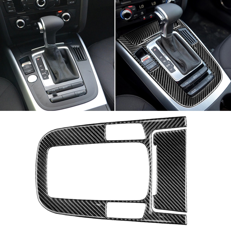 Car Carbon Fiber Gear Position Panel Decorative Sticker for Audi 2010-2018 Q5 / 2009-2016 A4L / 2009-2016 A5