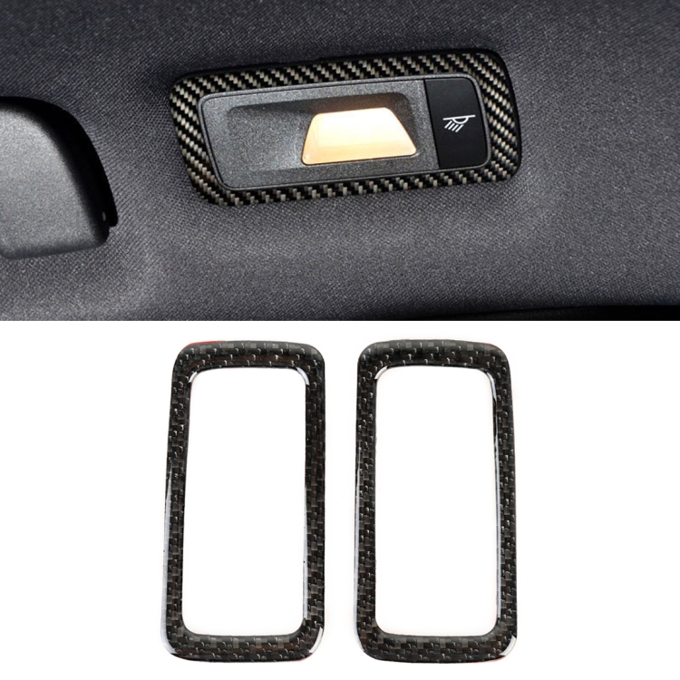 2 PCS Carbon Fiber Car Rear Dome Light Panel Decorative Sticker for Porsche Macan