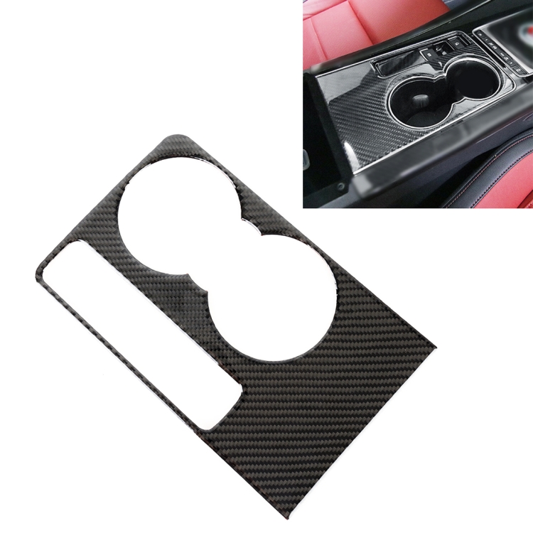 A Style Carbon Fiber Car Water Cup Decorative Sticker for Jaguar F-PACE 2016-2020