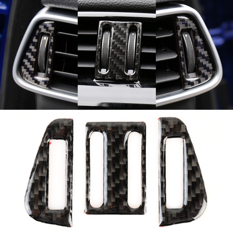 Carbon Fiber Car Air Outlet Decorative Sticker for Jaguar F-PACE 2016-2020