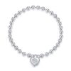S925 Sterling Silver Heart-shaped Punk Beads Women Bracelet Jewelry