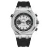 CAGARNY 6861 Checkered Pattern Polygonal Dial Quartz Silicone Strap Watch