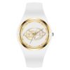 SANDA 6077 Simple Icon Round Dial Ladies Silicone Strap Quartz Watch