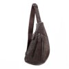 6019 Litchi Texture Cowhide Crossbody Chest Bag For Men
