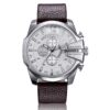 CAGARNY 6839 Irregular Large Dial Leather Band Quartz Sports Watch For Men