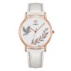 YAZOLE 360 Leather Band Dove of Peace Diamond Lady Watch