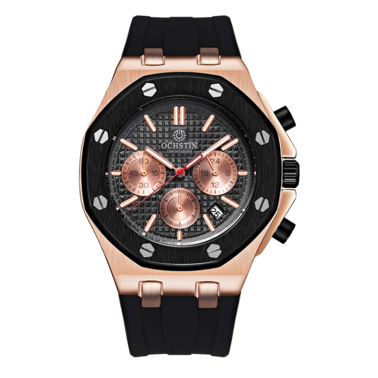 Multifunctional Quartz Waterproof TPU Strap Men Watch