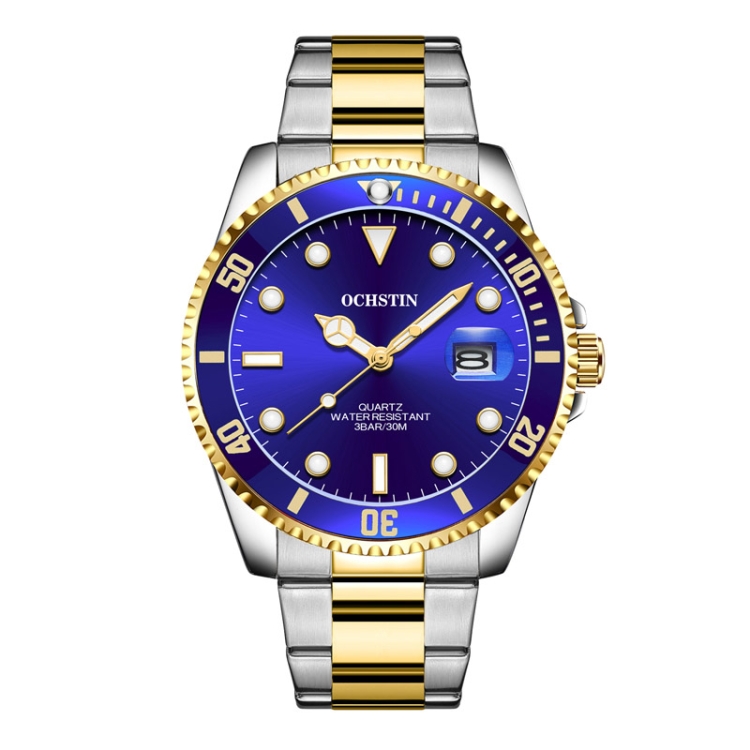 Multifunctional Quartz Waterproof Luminous Steel Strap Men Watch