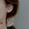 Temperament Ladies Light Luxury Pearl Double Layer Earrings Diamond Earrings