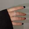 Platinum Plated Ladies Vintage Wear Combination Ring