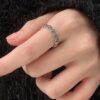 Platinum Plated Ladies Vintage Wear Combination Ring