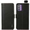 KHAZNEH Side-Magnetic Litchi Genuine Leather RFID Phone Case