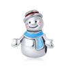 S925 Sterling Silver Pendant Mr Snowman Beads DIY Bracelet Necklace Accessories