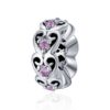 S925 Sterling Silver Cat Heart-shaped Diamond Beads DIY Bracelet Necklace Accessories