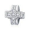 Fashion Beaded DIY Bracelet Accessories Sterling Silver S925 Cross Loose Beads