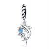 S925 Sterling Silver Pendant Dolphin Beads DIY Bracelet Necklace Accessories