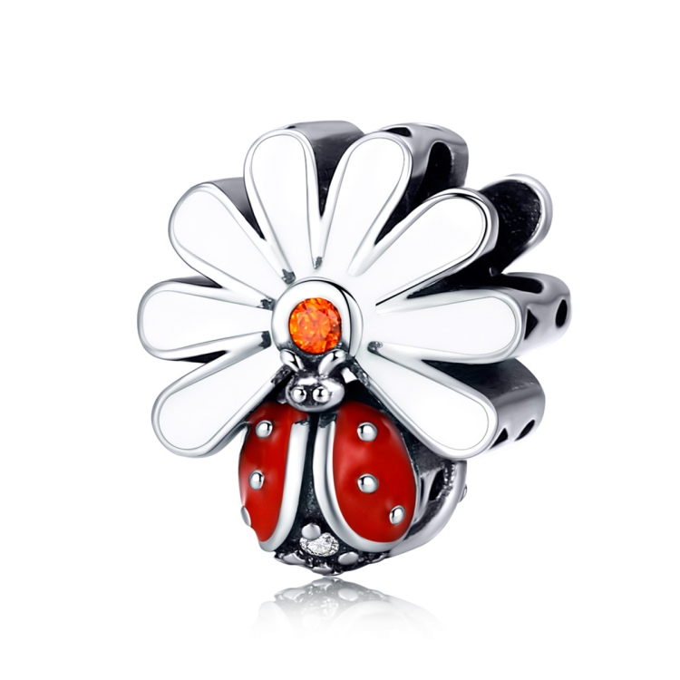 S925 Sterling Silver Ladybug Beads DIY Bracelet Necklace Accessories