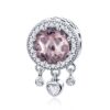 S925 Sterling Silver Pendant Brilliant Heart Beads DIY Bracelet Necklace Accessories